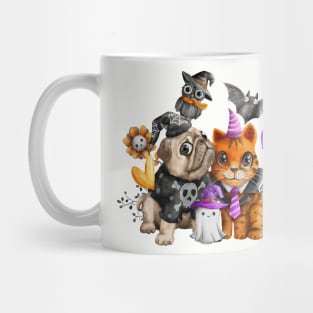 Cat and Dog Halloween Mug